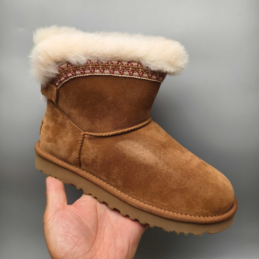 Chestnut Folk-Inspired Back-Strap Shoes – 4517