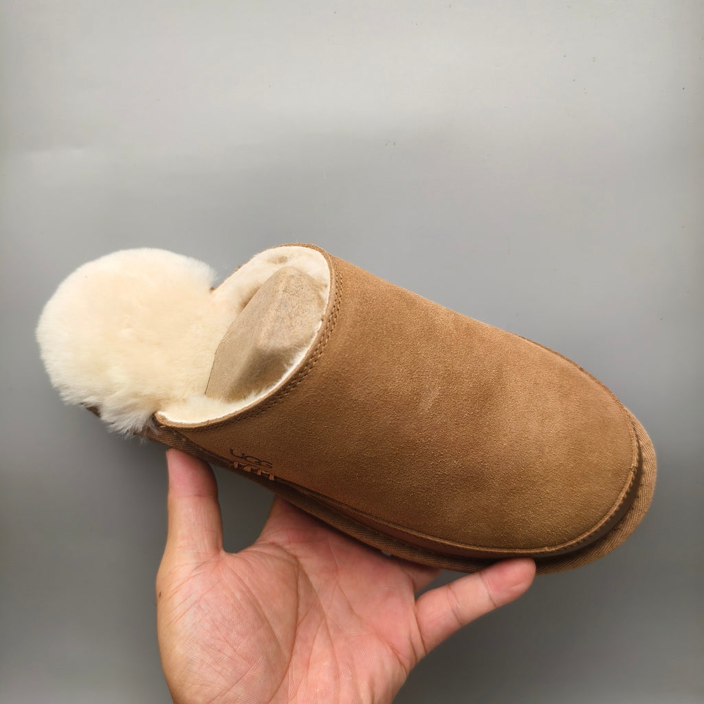 Men’s Chestnut Ultralight Fuzzy Slippers – 4585