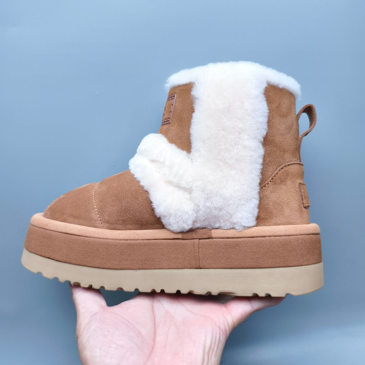 Chestnut Mid-Top Casual Shoes with Caterpillar-Inspired Platform Sole | 3316