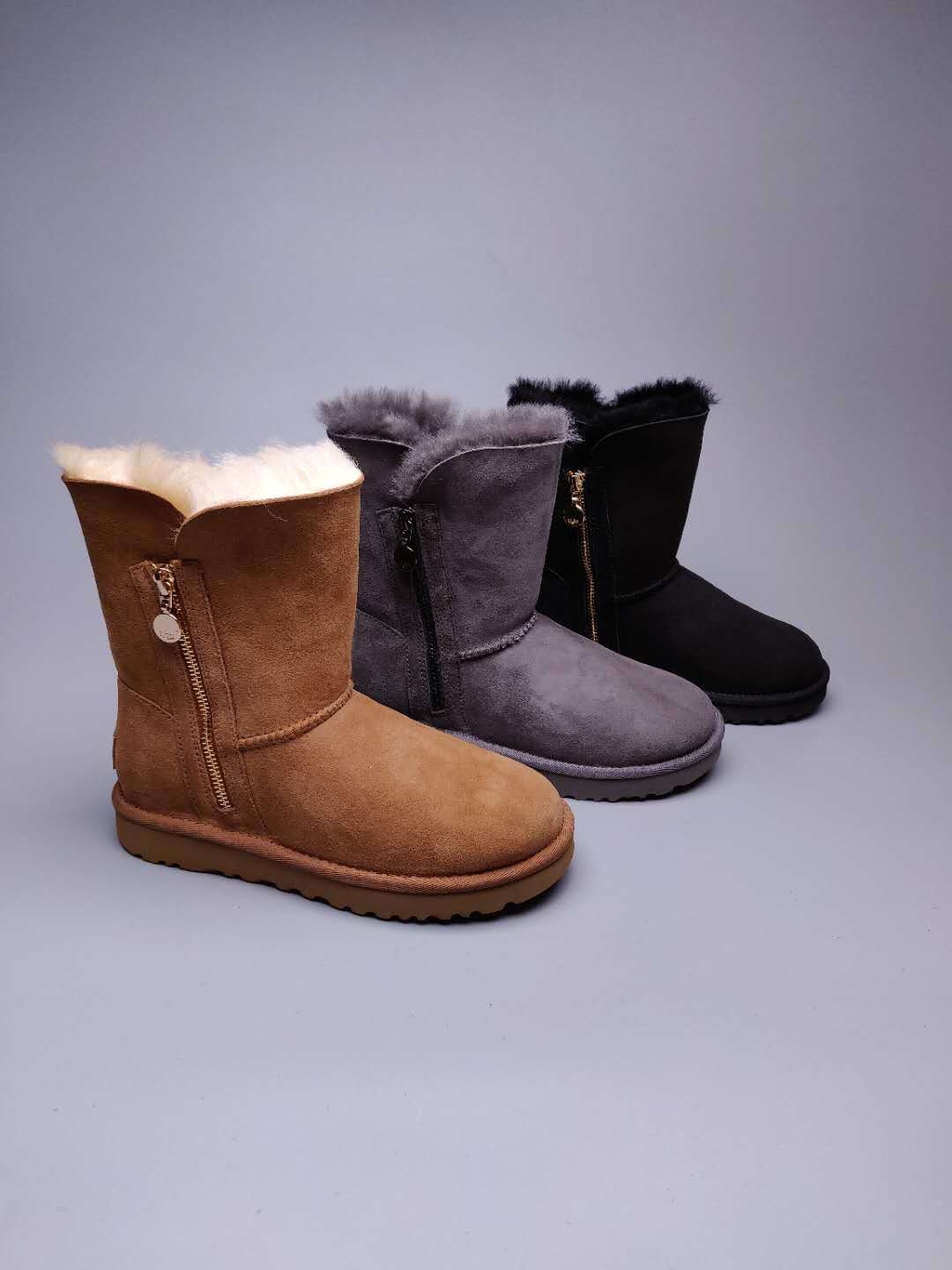 Black Side-Zip Mid-Calf Boots | 2480
