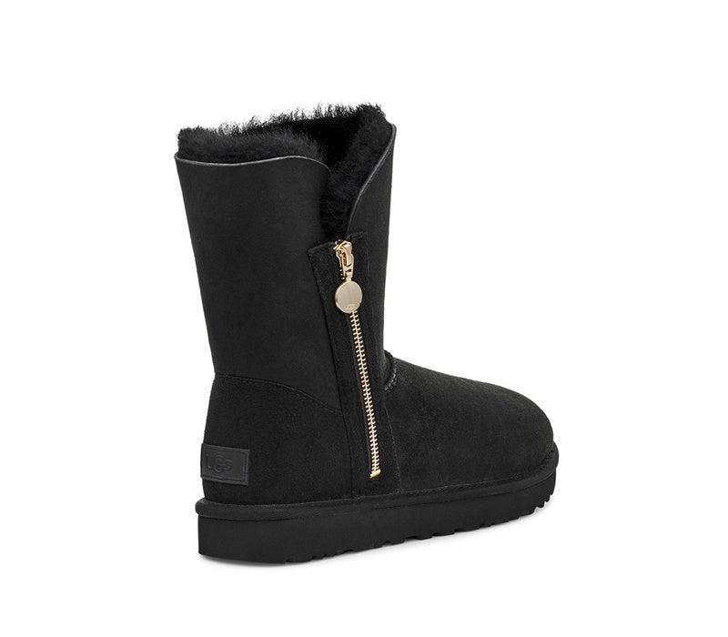 Black Side-Zip Mid-Calf Boots | 2480
