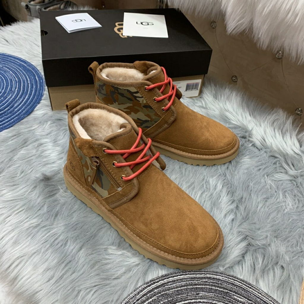 Men’s Colorblock Camo Shoes in Chestnut – 4193