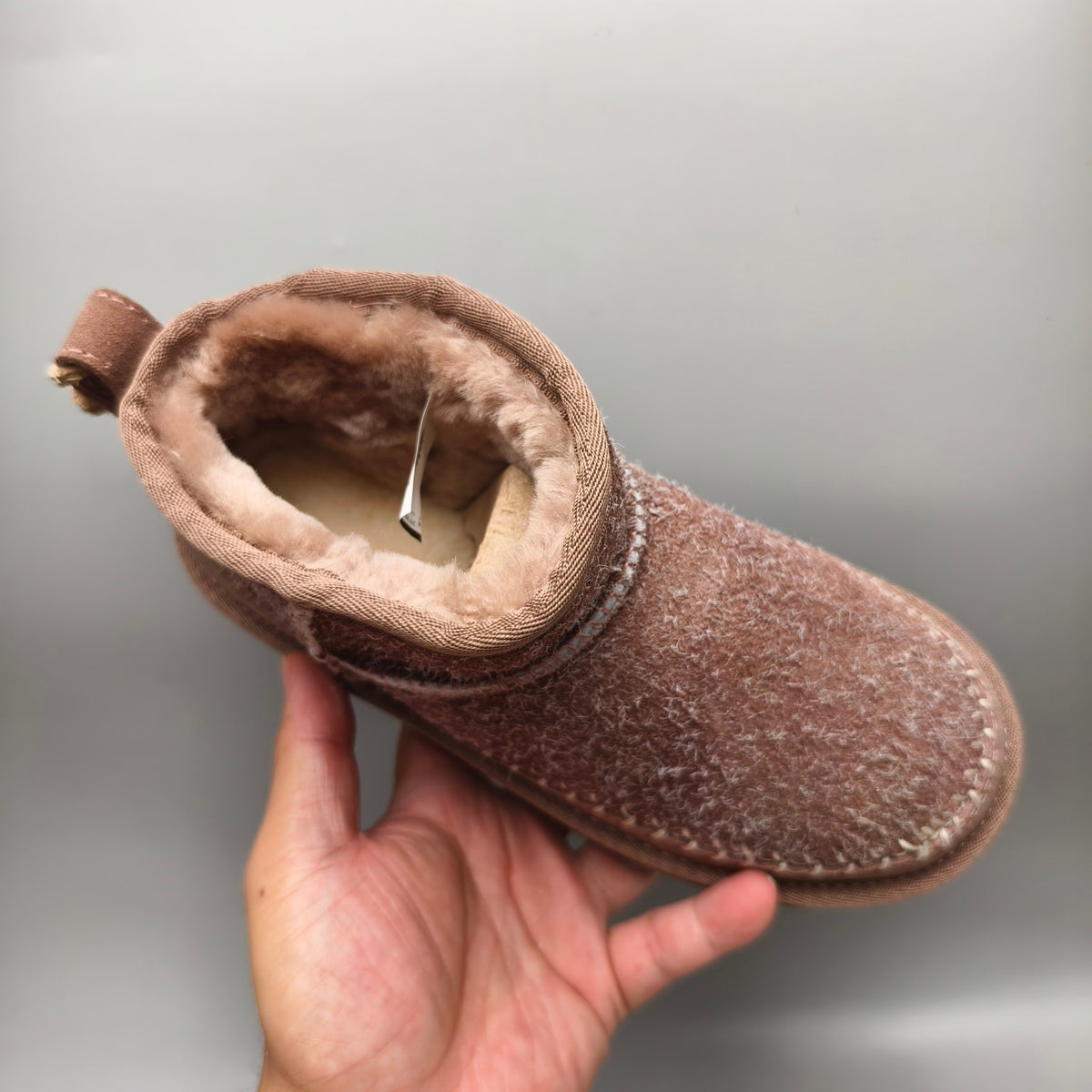 Brown Suede-Look Shoes with Back Strap | 1538