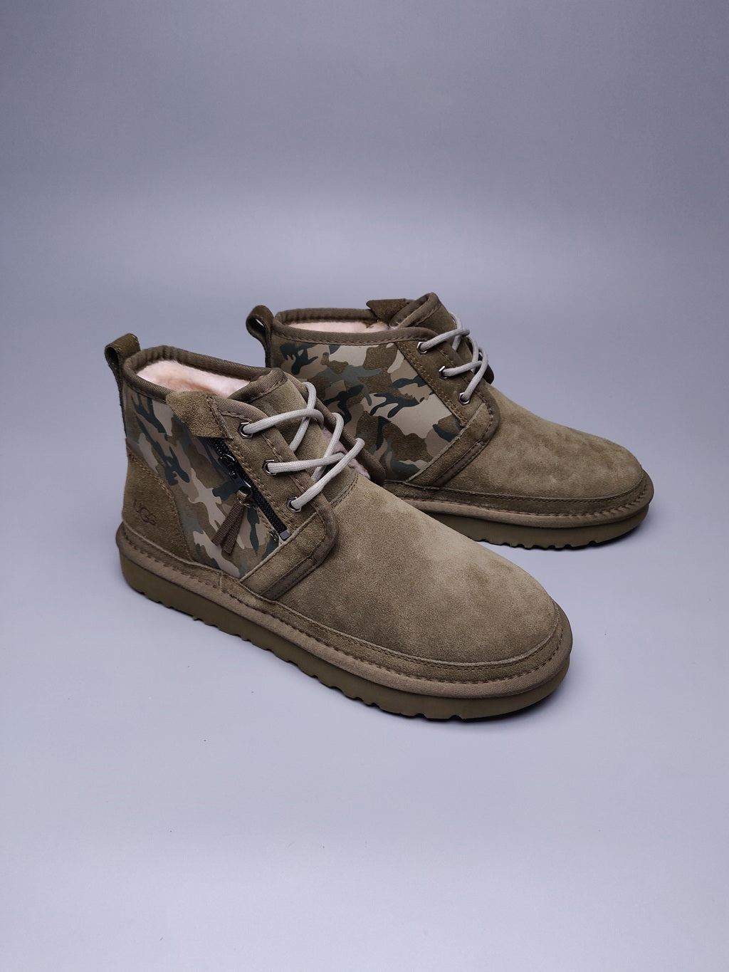 Men’s Colorblock Camo Shoes in Army Green – 4193