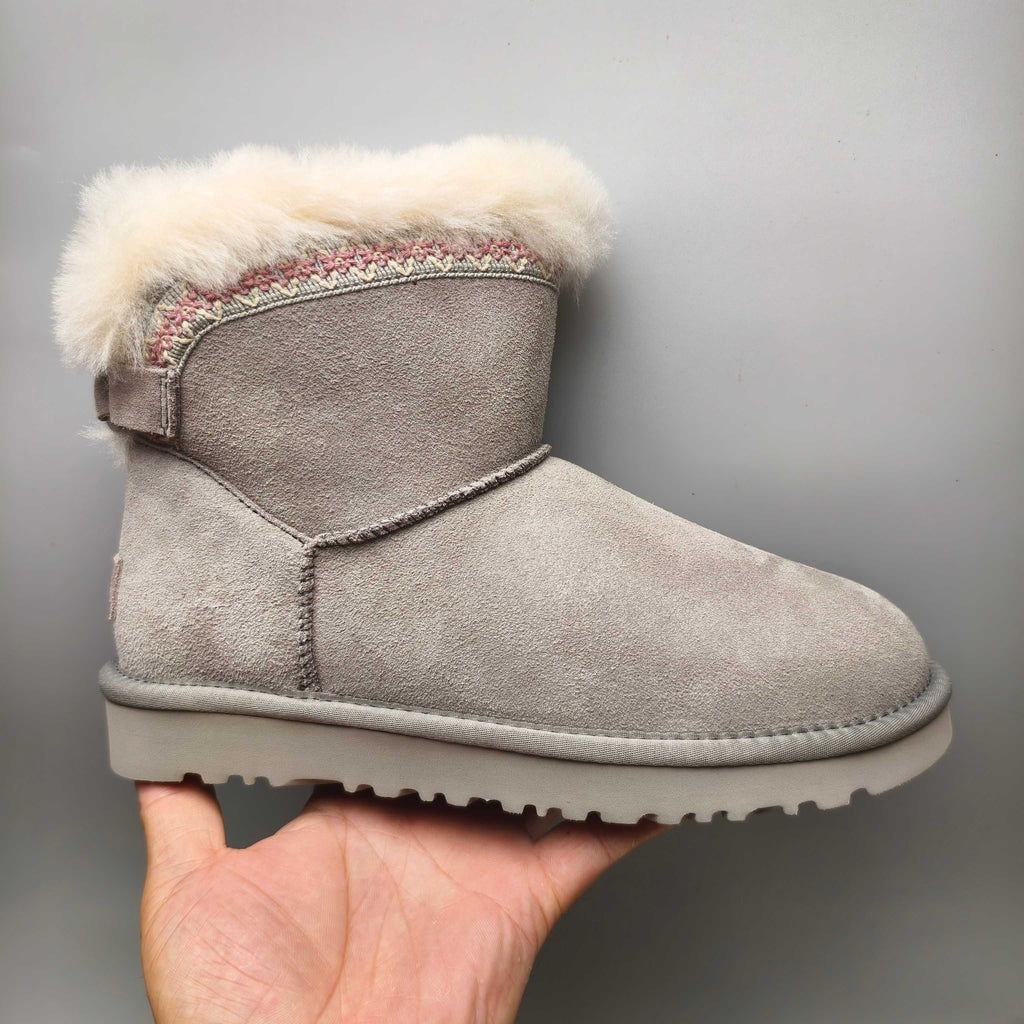 Gray Folk-Inspired Back-Strap Shoes – 4517