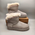 Gray Folk-Inspired Back-Strap Shoes – 4517
