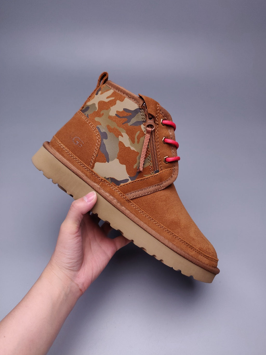 Men’s Colorblock Camo Shoes in Chestnut – 4193