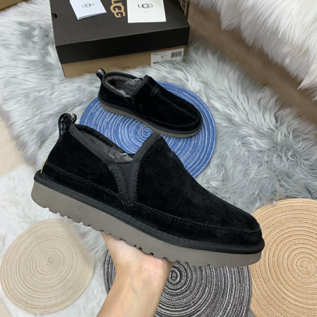 Black Men's Low-Top Slip-On Shoes | 3455
