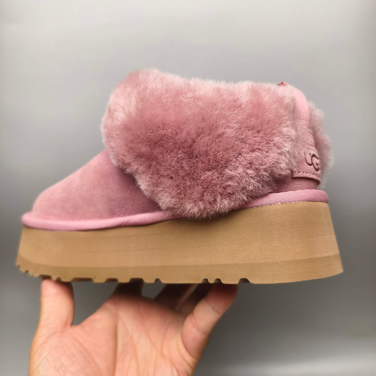 Pink Platform Slip-On Shoes with Suede-Look Finish | 1393