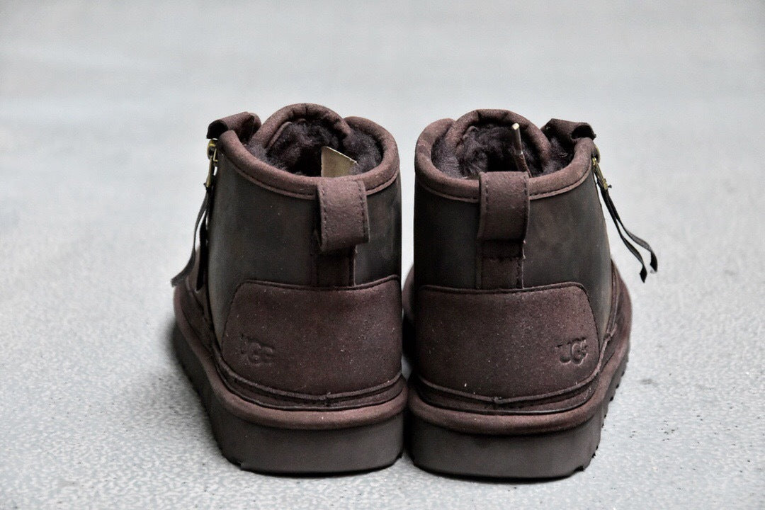 Men’s Crazy Horse Leather Zip-Up Shoes – 3883