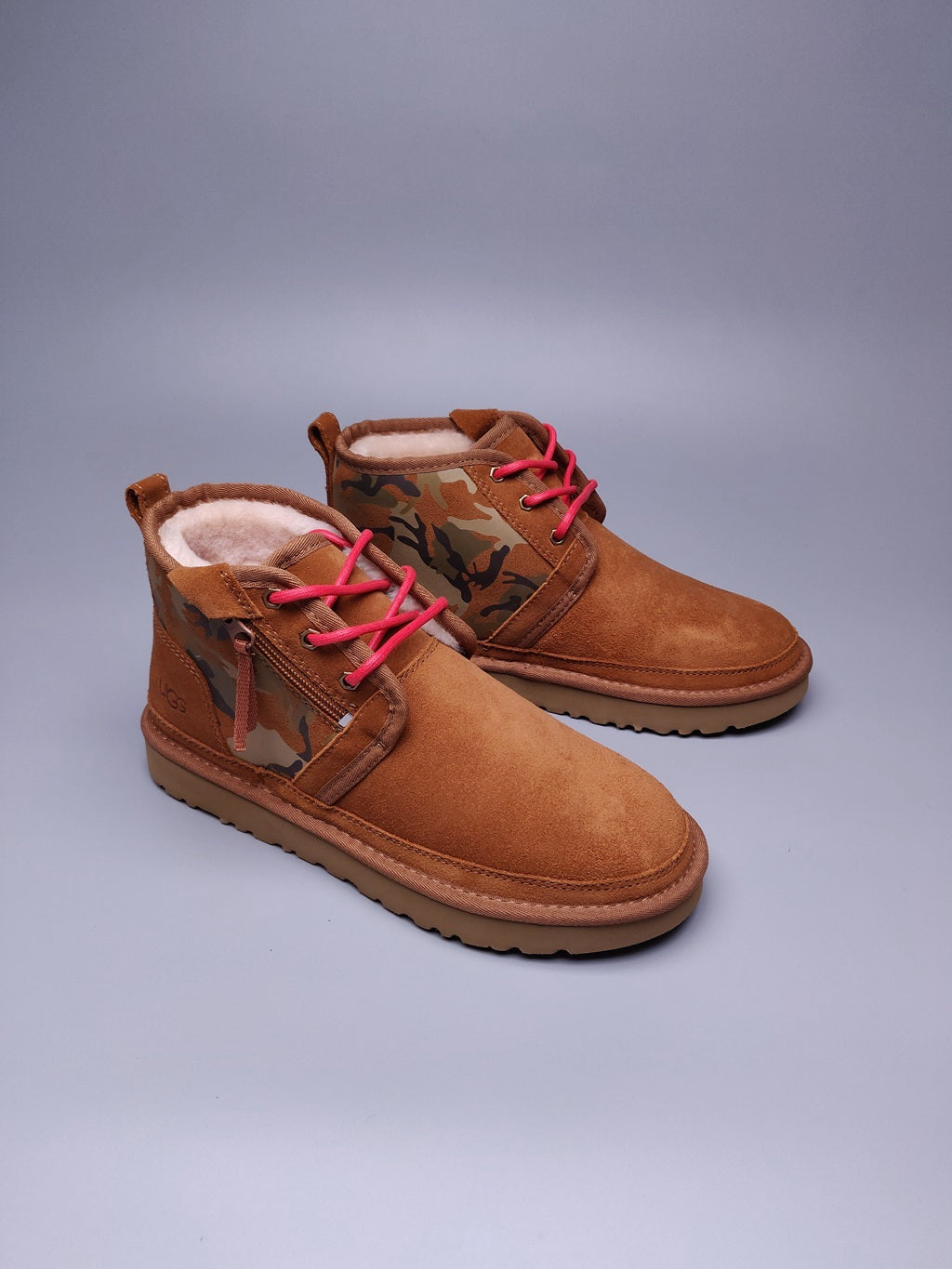 Men’s Colorblock Camo Shoes in Chestnut – 4193