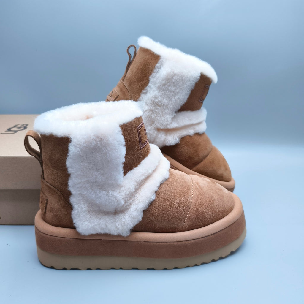 Chestnut Mid-Top Casual Shoes with Caterpillar-Inspired Platform Sole | 3316