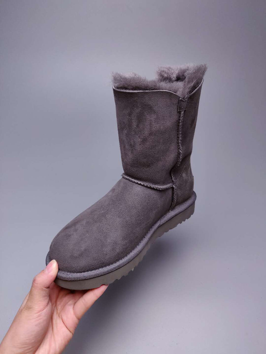 Gray Side-Zip Mid-Calf Boots | 2480