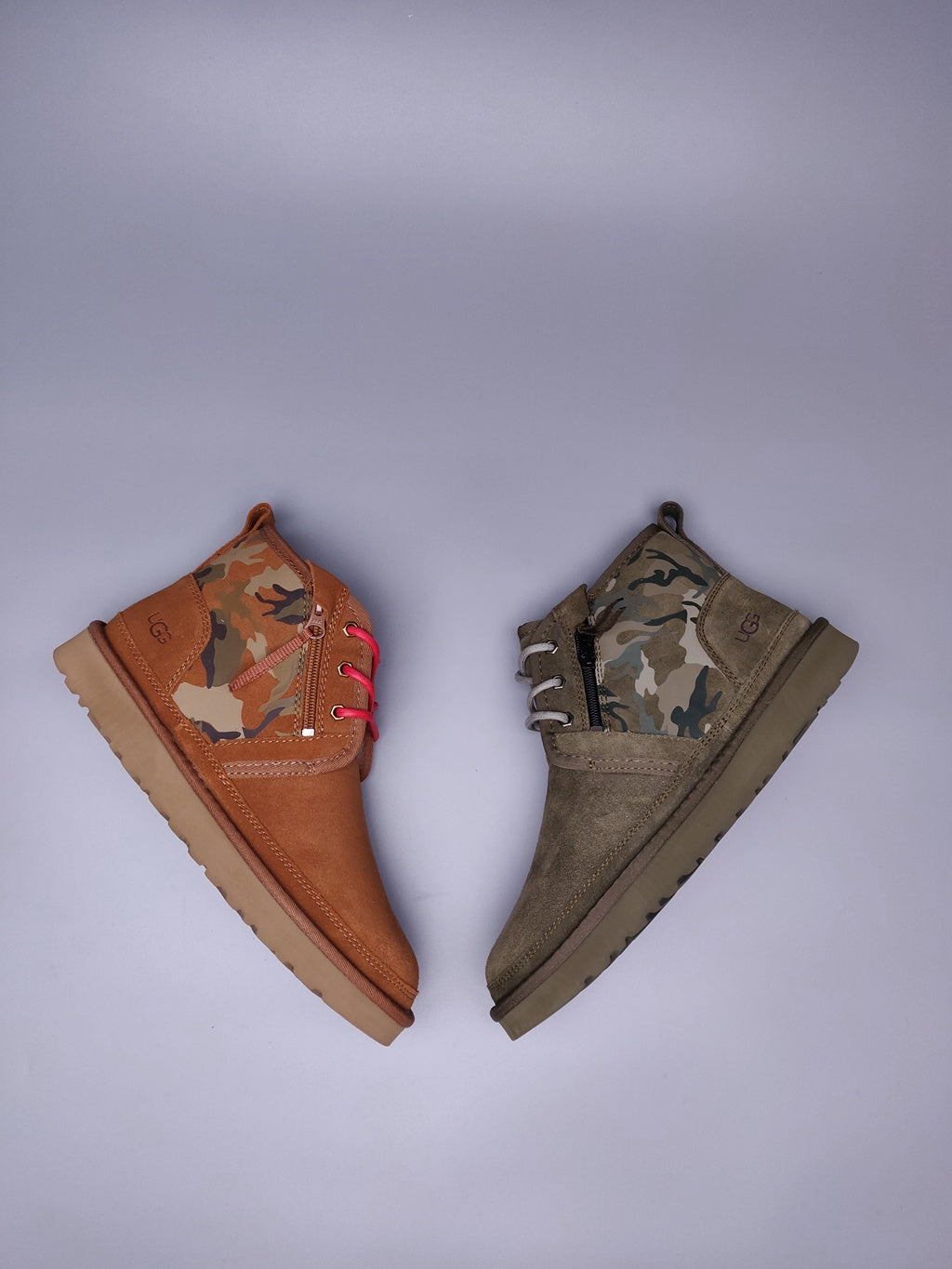 Men’s Colorblock Camo Shoes in Army Green – 4193