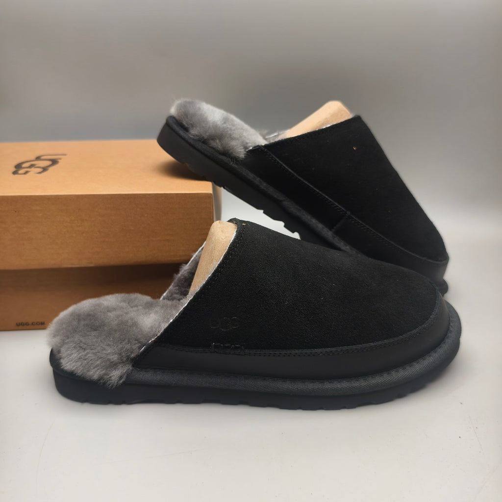 Men’s Black Ultralight Fuzzy Slippers – 4585