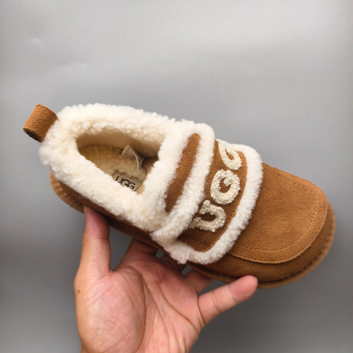 Chestnut Closed-Back Casual Shoes with Oversized Logo | 2939