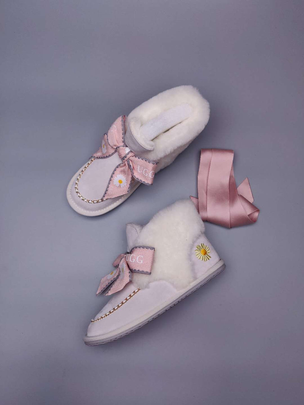 Daisy Chain & Ribbon Footwear – Milkshake White | 7888