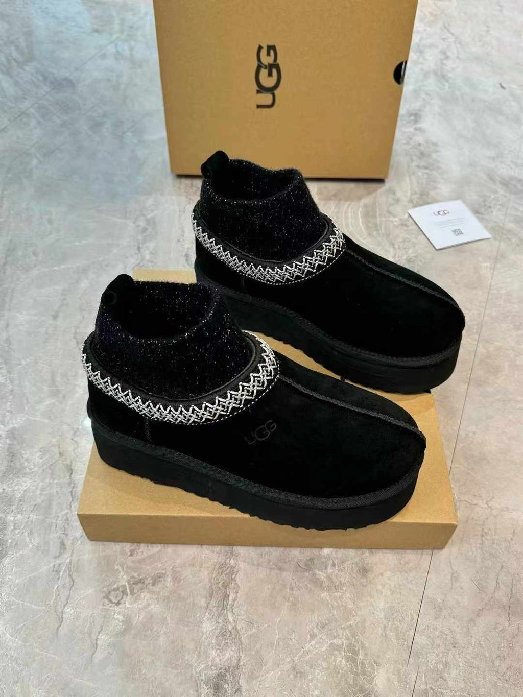 Folk-Inspired Suede Shearling Boots with Sock Cuff | 1125956