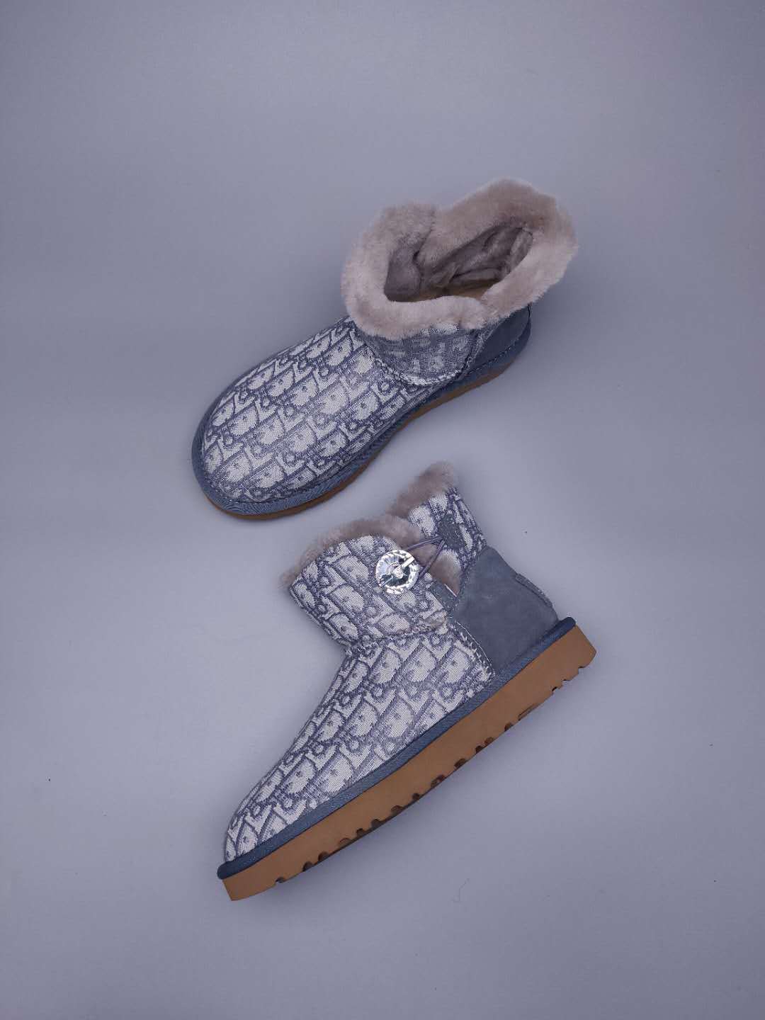 Textured Fabric Footwear – Gray | 6554