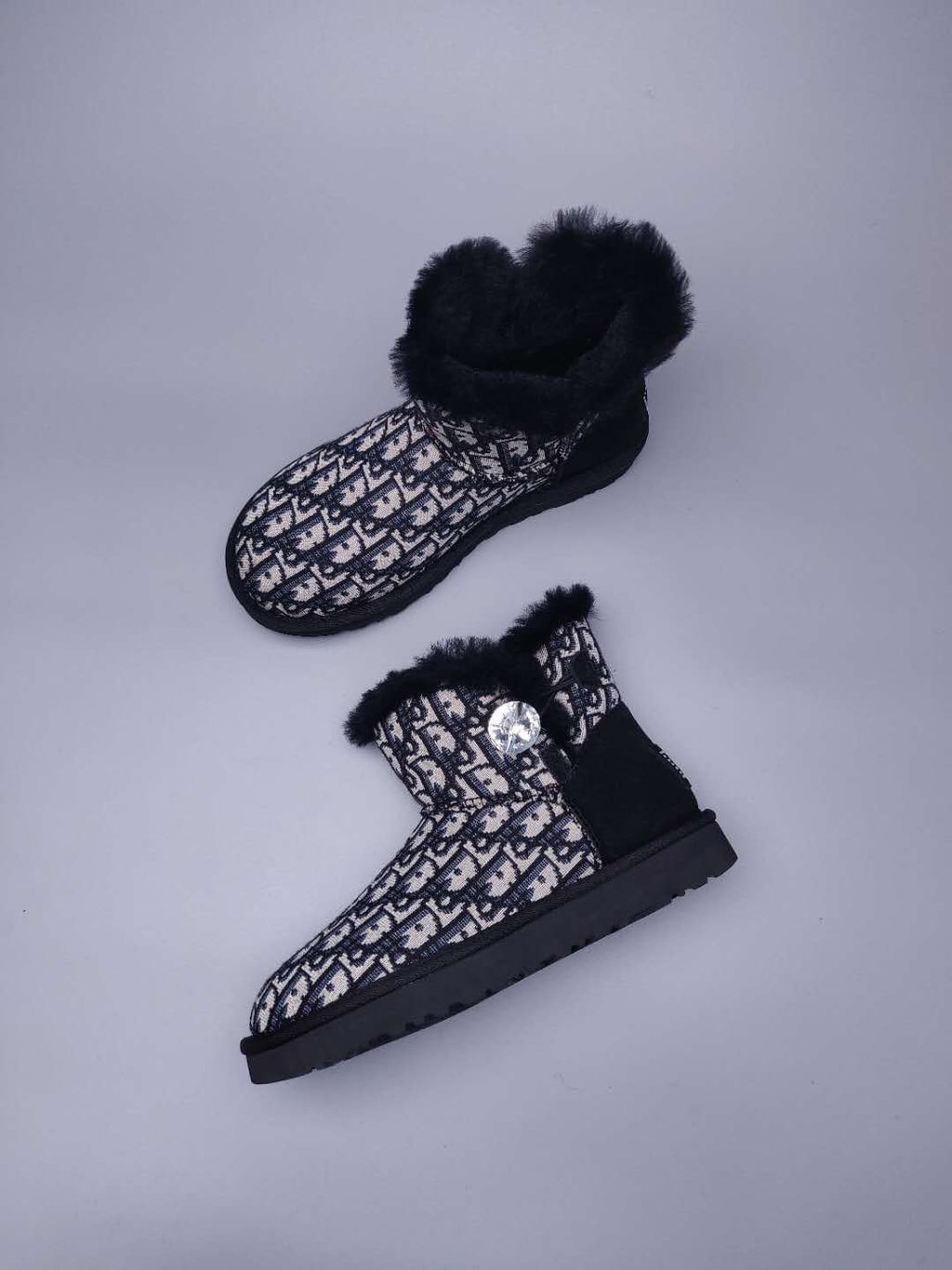 Textured Fabric Footwear – Black | 6554