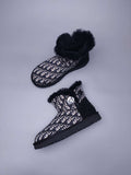 Textured Fabric Footwear – Black | 6554