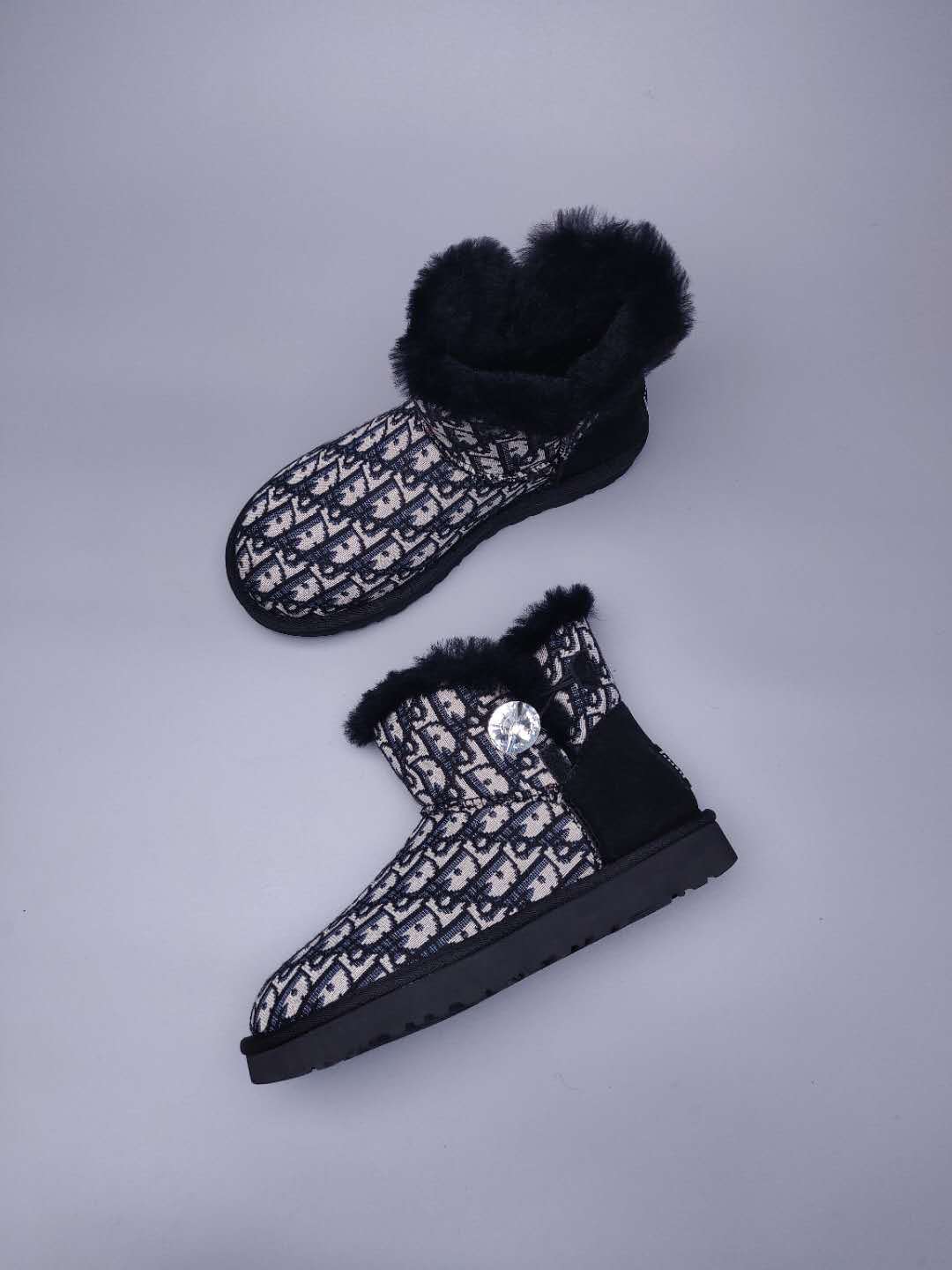 Textured Fabric Footwear – Black | 6554