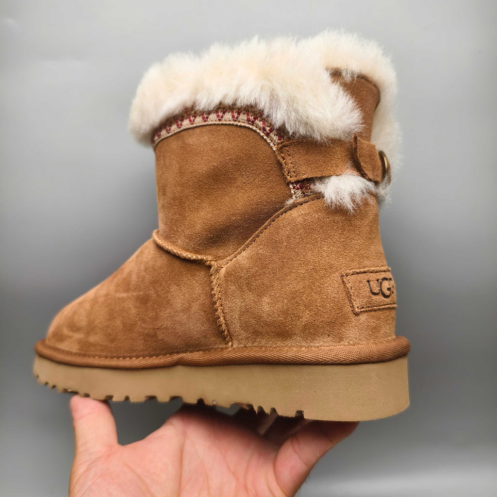 Chestnut Folk-Inspired Back-Strap Shoes – 4517