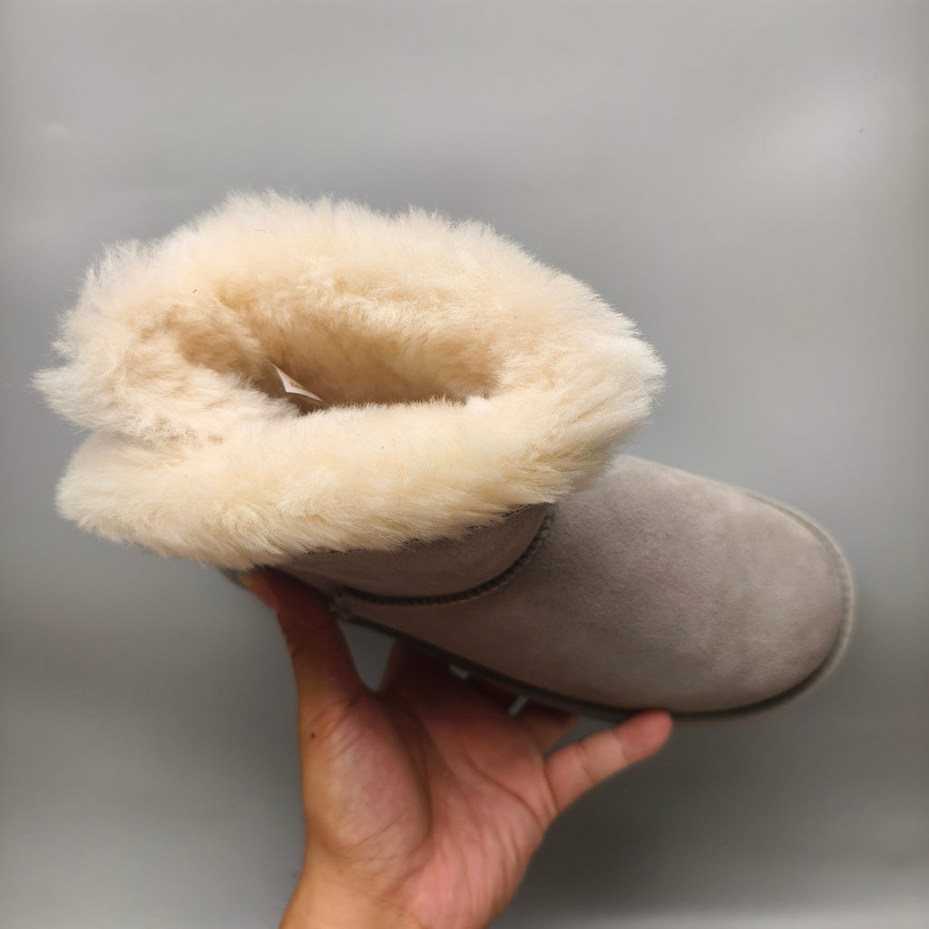 Gray Folk-Inspired Back-Strap Shoes – 4517