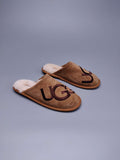 Chestnut Indoor Slippers with Oversized G Detail | 2593