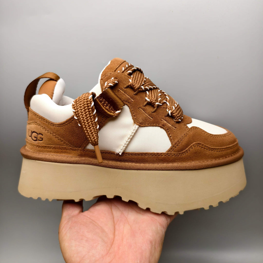 Chestnut Chunky Platform Lace-Up Sneakers | 1541