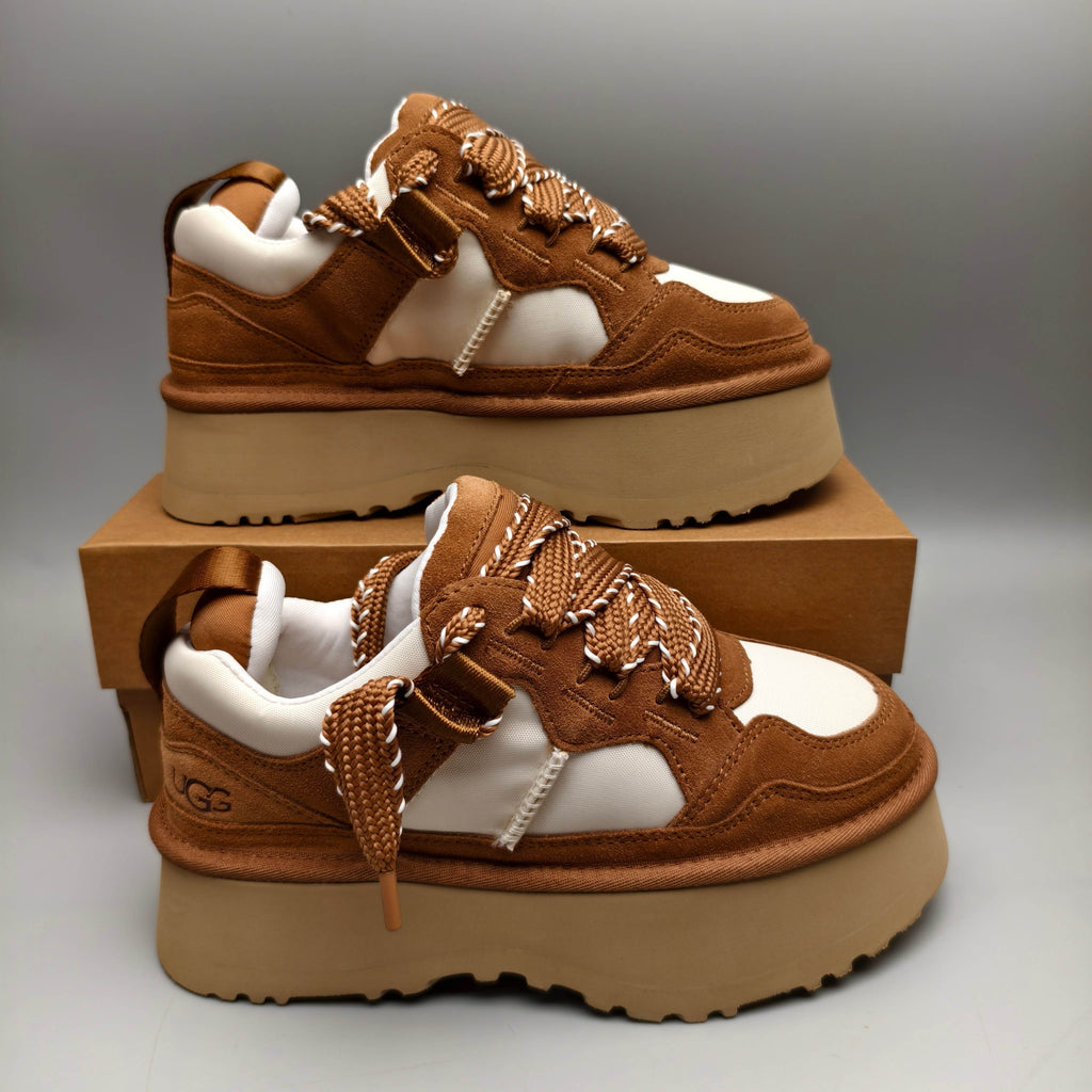 Chestnut Chunky Platform Lace-Up Sneakers | 1541