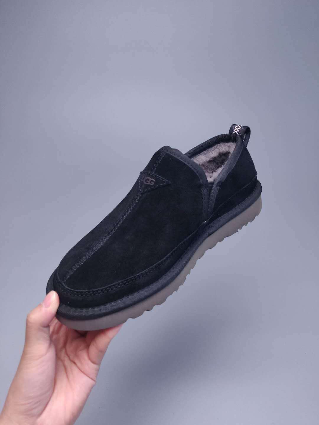 Black Men's Low-Top Slip-On Shoes | 3455