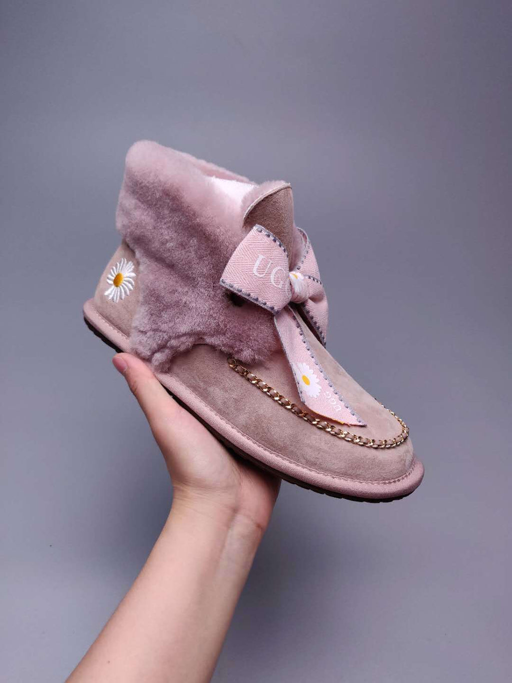 Daisy Chain & Ribbon Footwear – Blush Pink | 7888