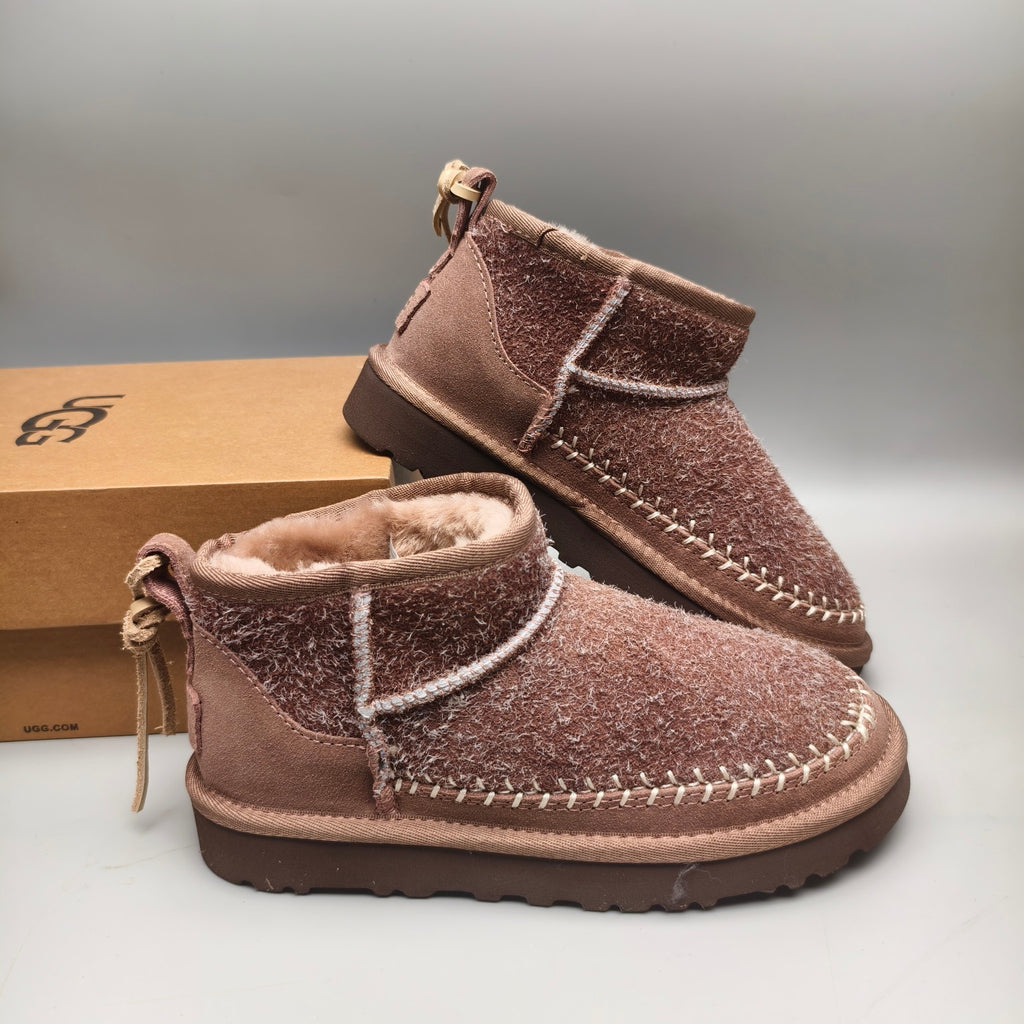 Brown Suede-Look Shoes with Back Strap | 1538