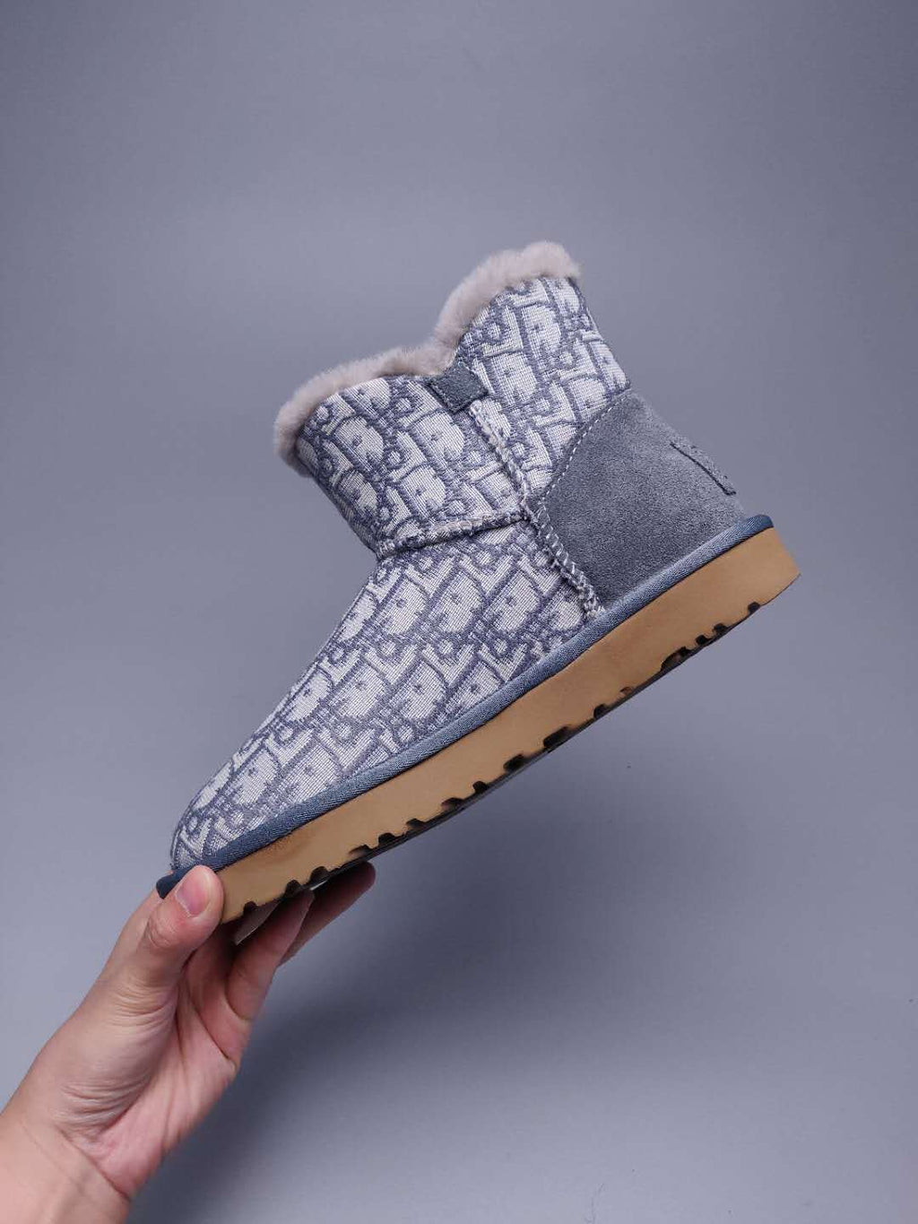 Textured Fabric Footwear – Gray | 6554