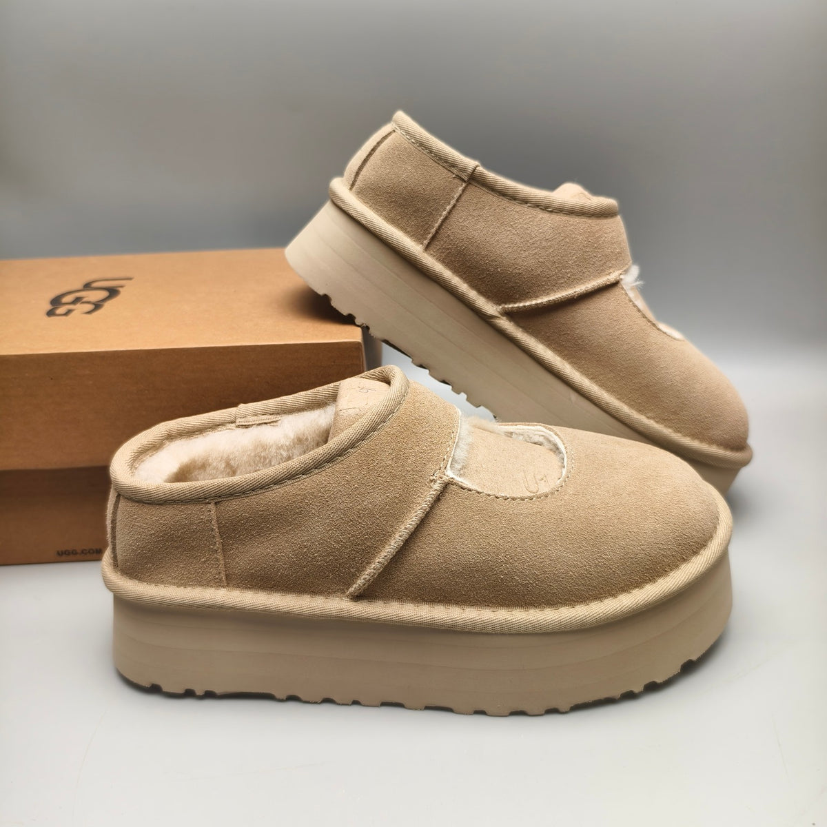 Platform Mary Jane Shoes – Sand | 7612