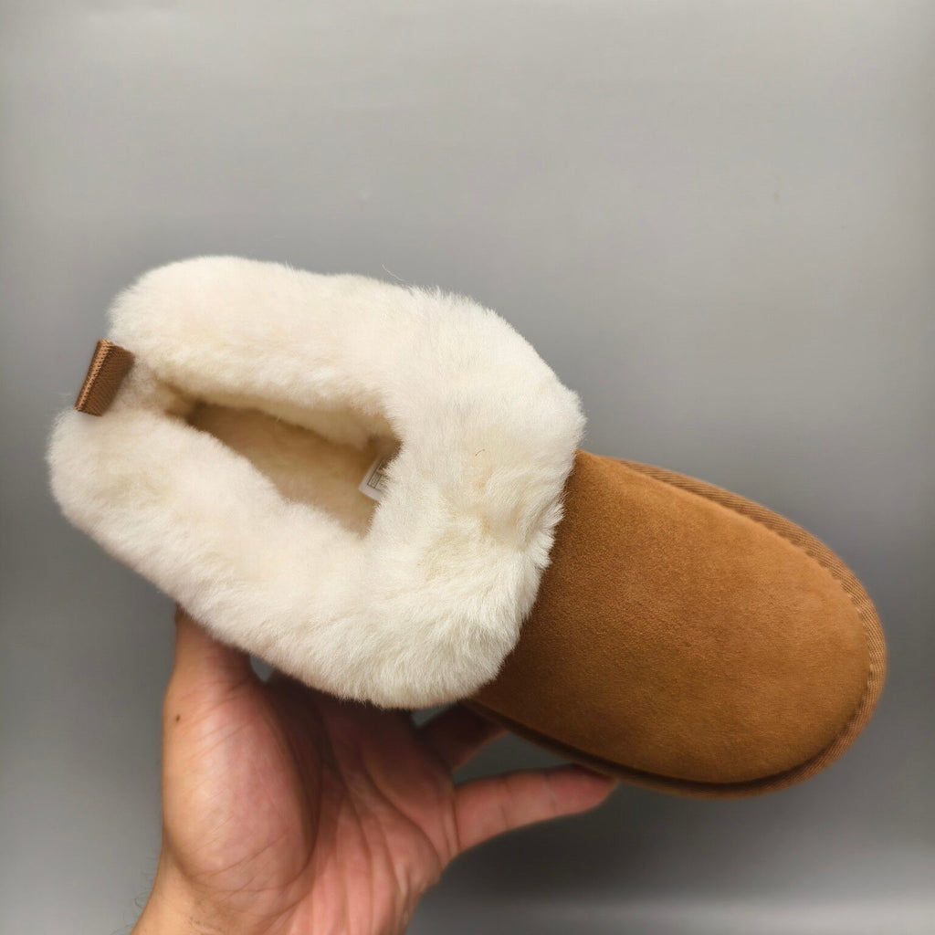 Chestnut Platform Slip-On Shoes with Suede-Look Finish | 1393