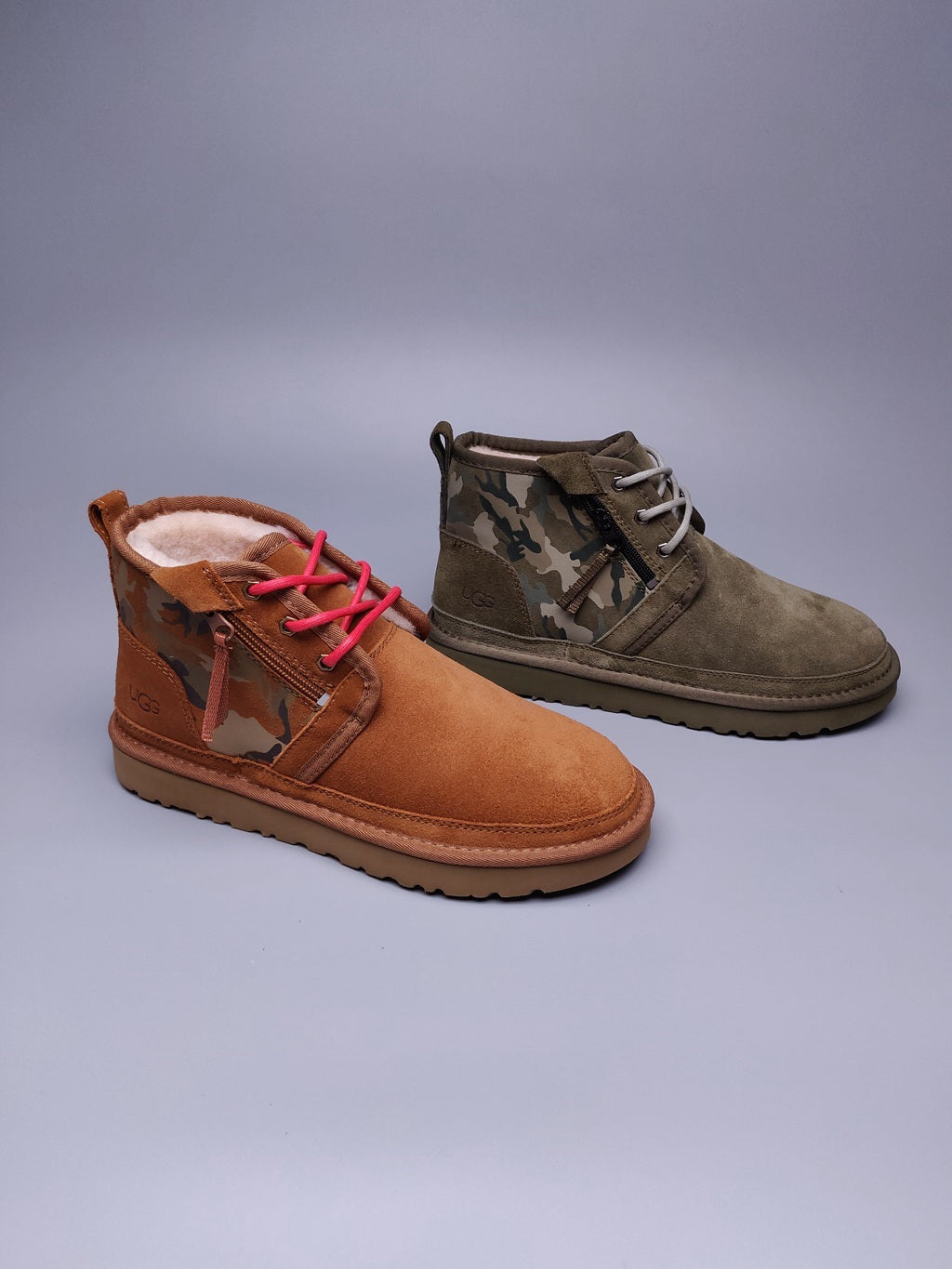 Men’s Colorblock Camo Shoes in Army Green – 4193