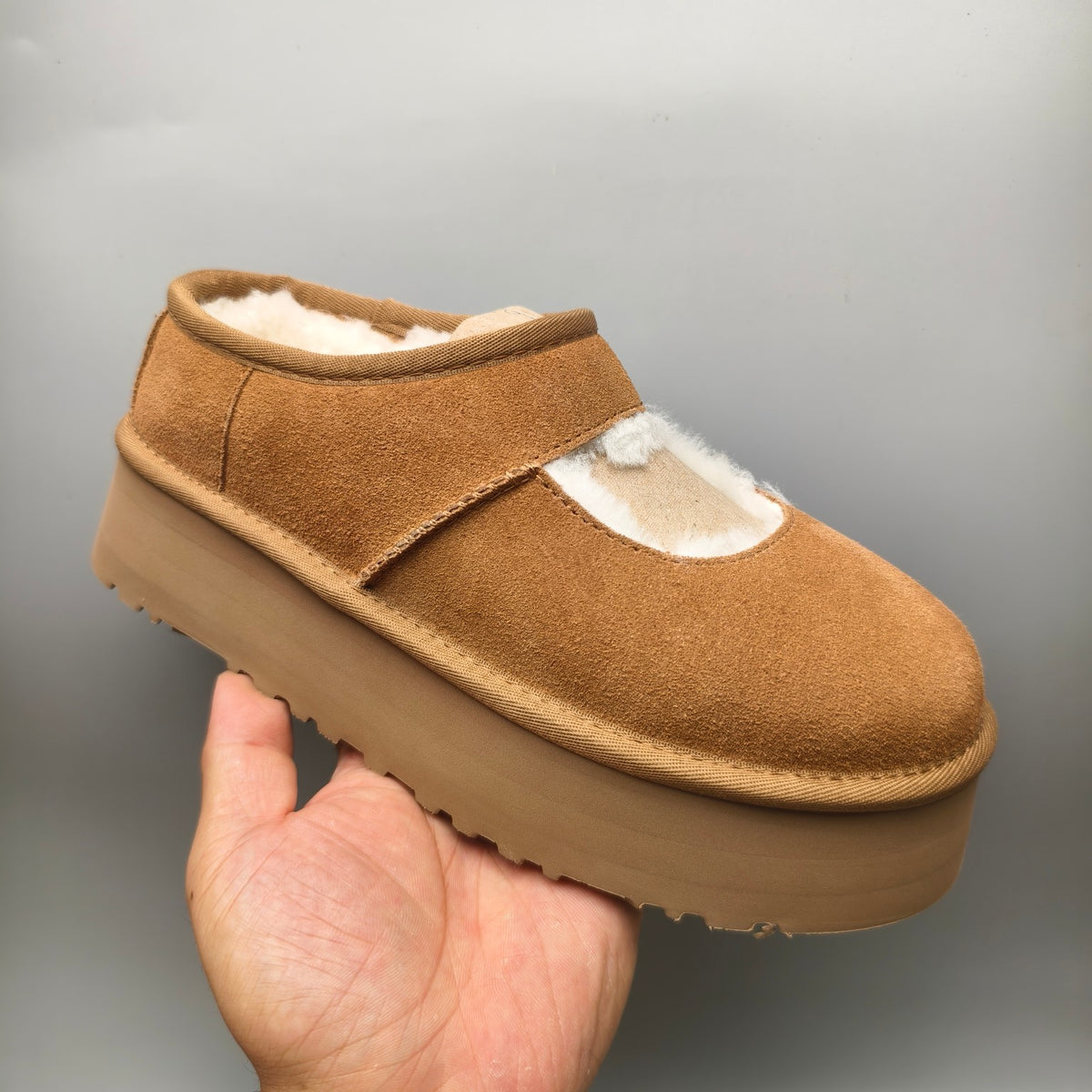 Platform Mary Jane Shoes – Chestnut | 7612