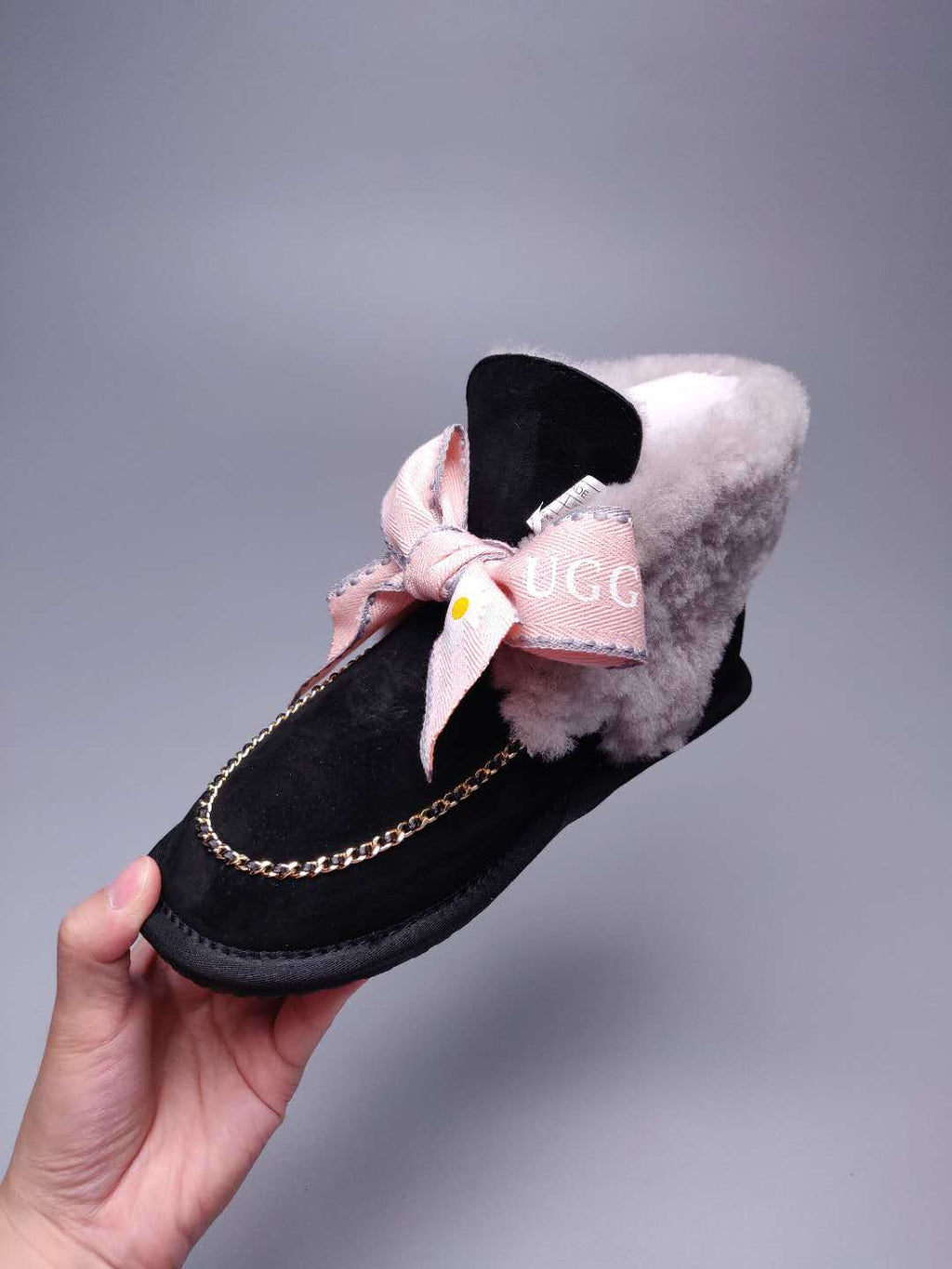 Daisy Chain & Ribbon Footwear – Black | 7888