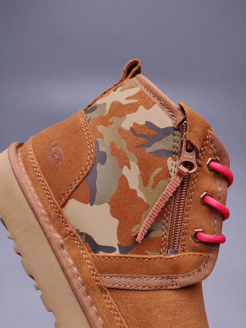 Men’s Colorblock Camo Shoes in Chestnut – 4193