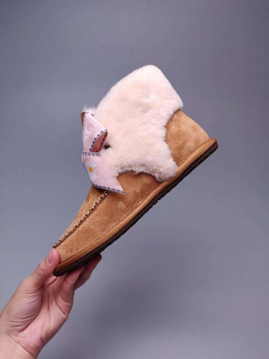 Daisy Chain & Ribbon Footwear – Chestnut | 7888