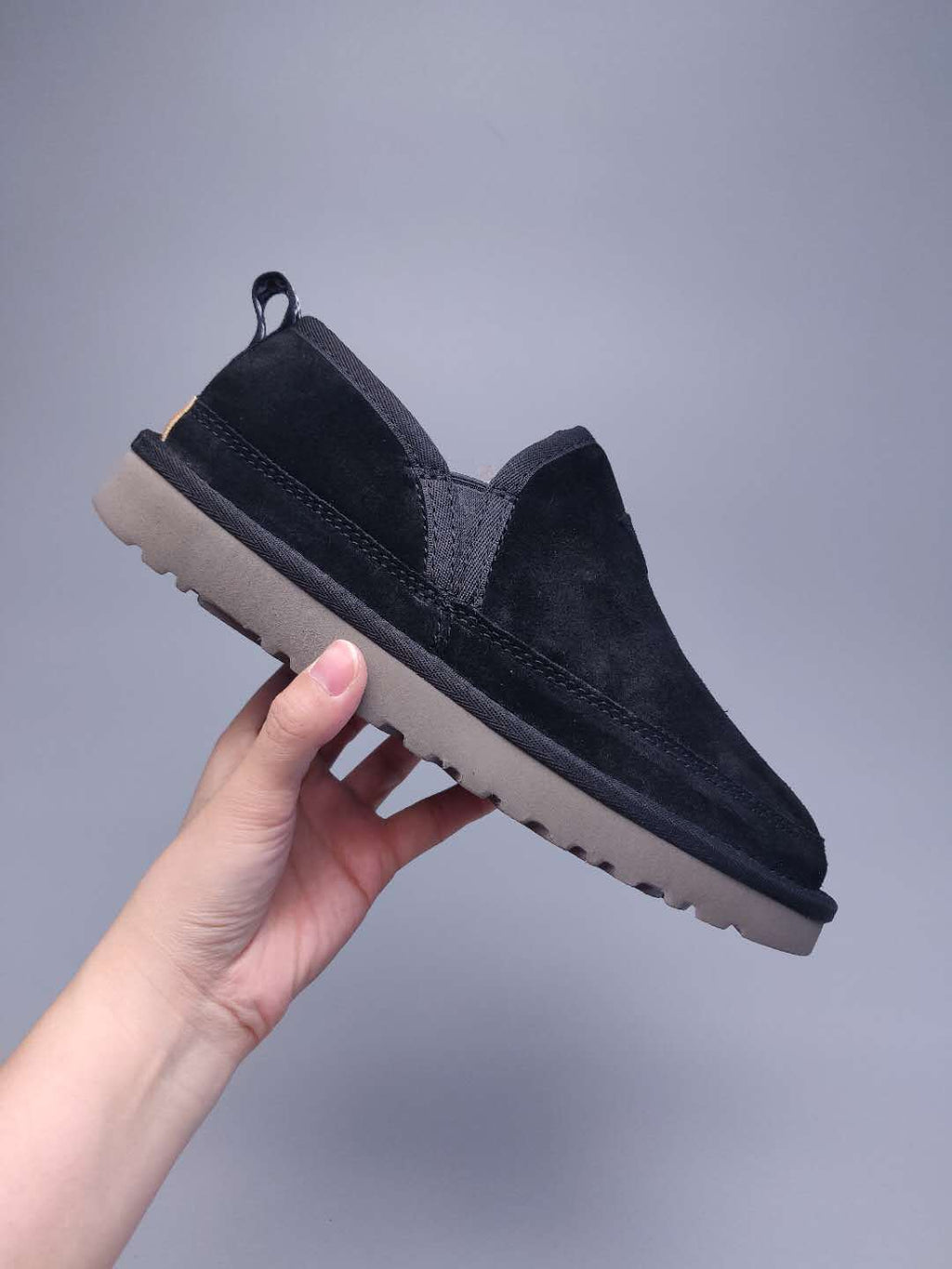 Black Men's Low-Top Slip-On Shoes | 3455