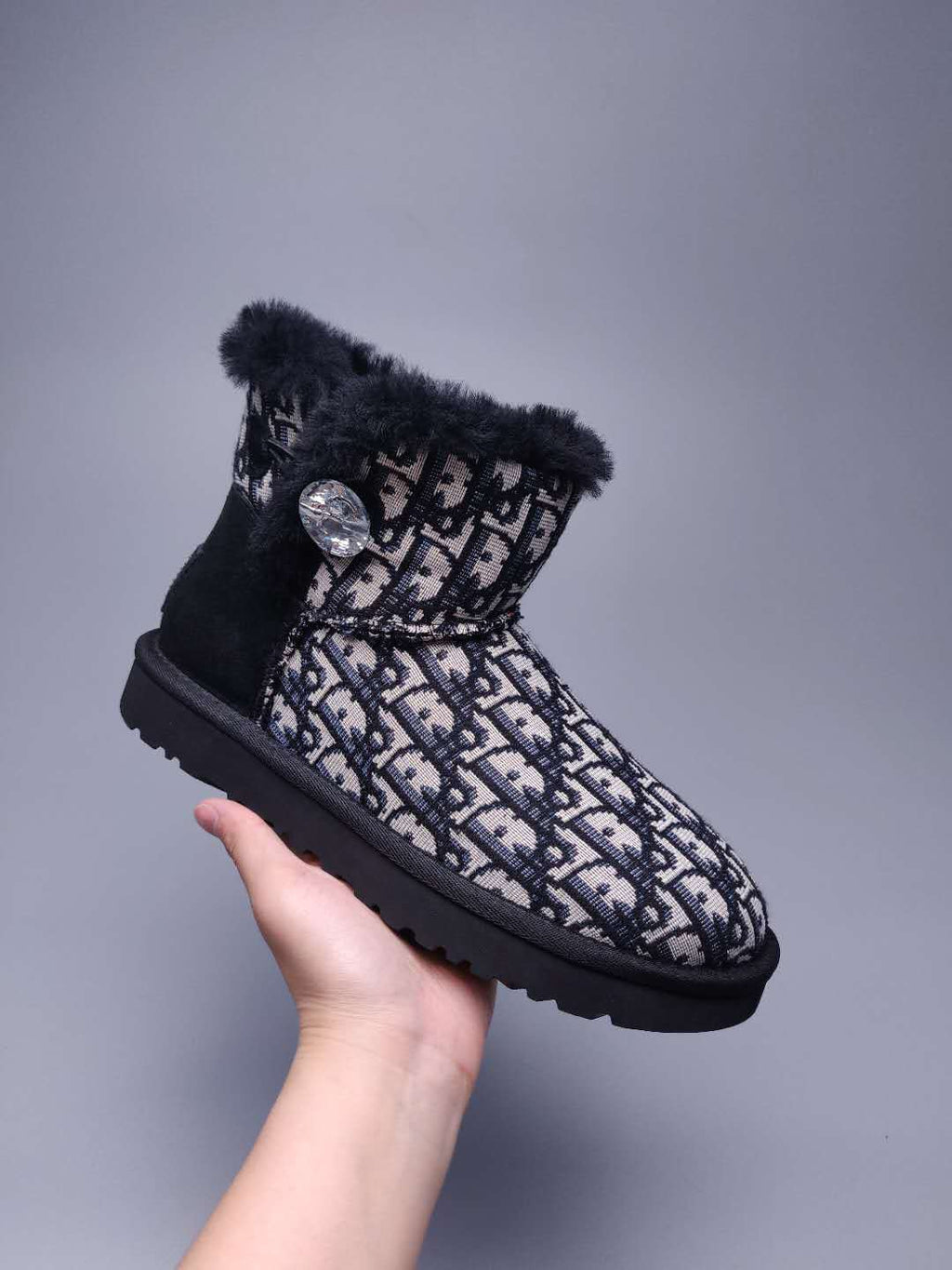 Textured Fabric Footwear – Black | 6554