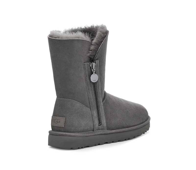 Gray Side-Zip Mid-Calf Boots | 2480