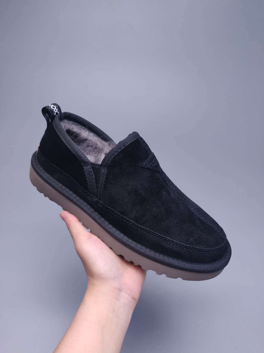 Black Men's Low-Top Slip-On Shoes | 3455