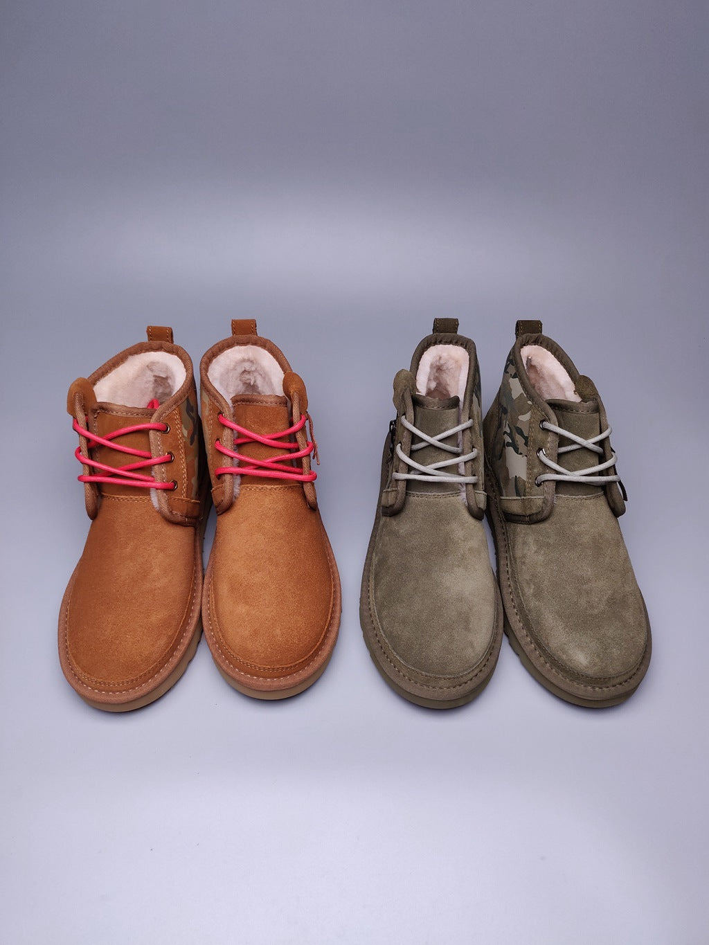 Men’s Colorblock Camo Shoes in Army Green – 4193
