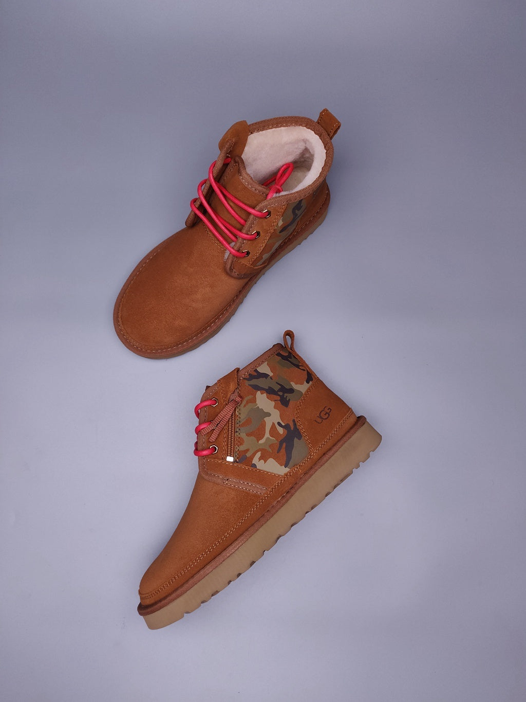 Men’s Colorblock Camo Shoes in Chestnut – 4193