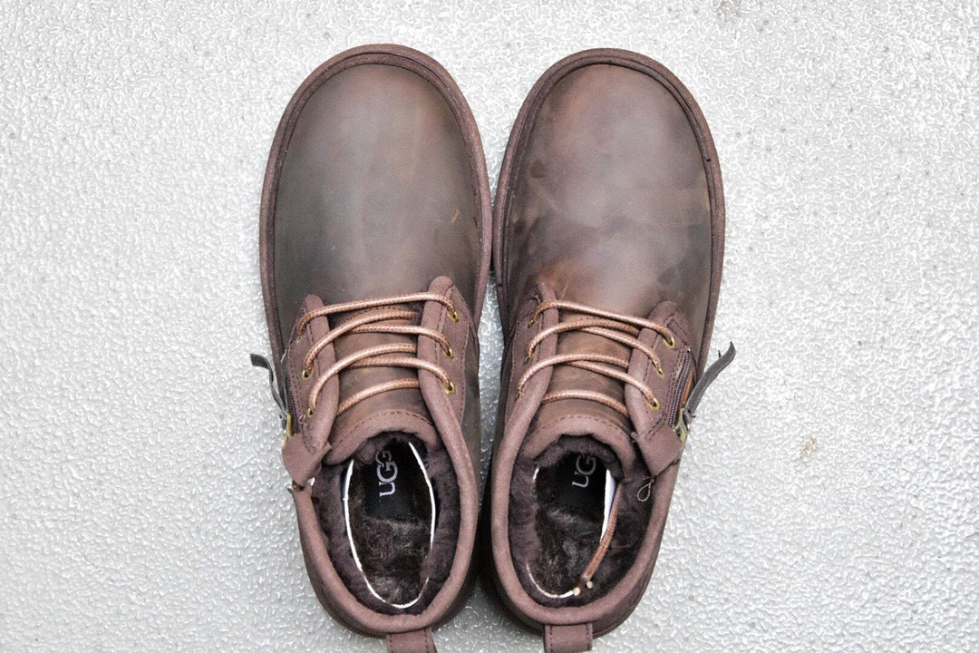 Men’s Crazy Horse Leather Zip-Up Shoes – 3883