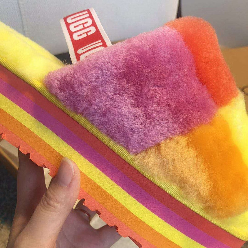 Yellow Colorblock Platform Sandals | 3490